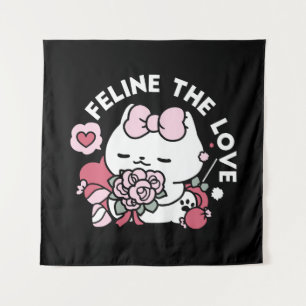 Feline de Liefde - Schattigee Valentijn's Cat Desi Wandkleed