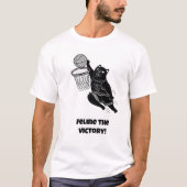 Feline de overwinning! Grappige kat-basketbal T-shirt (Voorkant)