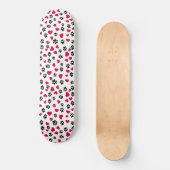 Feline Design Black Cat Paw Prints en rode harten Persoonlijk Skateboard (Voorkant)