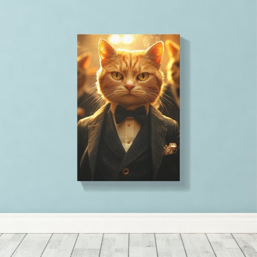 Feline Detective op het Hoesje Canvas Afdruk (Insitu (Houten vloer))