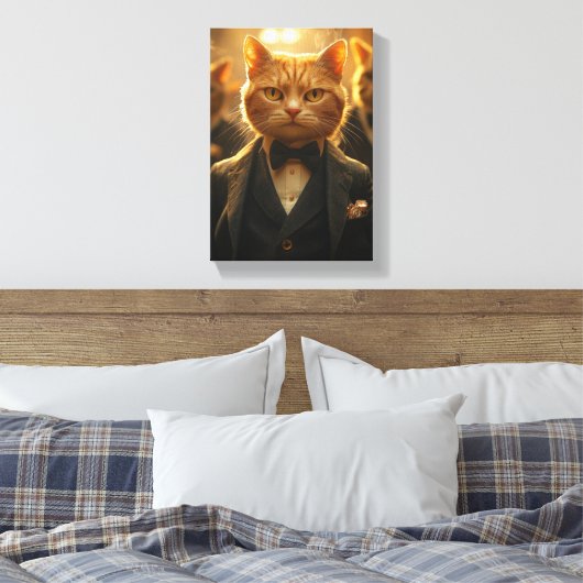 Feline Detective op het Hoesje Canvas Afdruk (Insitu (Slaapkamer))