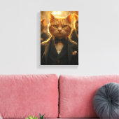 Feline Detective op het Hoesje Canvas Afdruk (Insitu (Woonkamer))