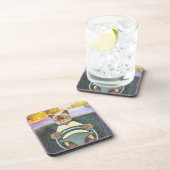 "Feline Driver" Kute foto. Bestel nu Bier Onderzetter (Rechterzijde)