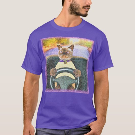 "Feline Driver" Kute foto. Bestel nu T-shirt (Voorkant)