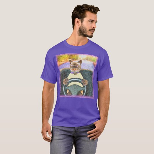 "Feline Driver" Kute foto. Bestel nu T-shirt (Voorkant volledig)