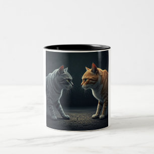 Feline Face-Off Coffee Mok