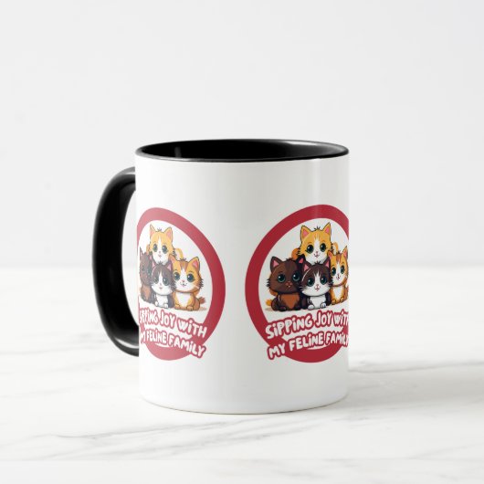 Feline Family Joy Mug Mok (Voorkant links)