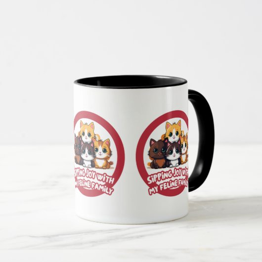 Feline Family Joy Mug Mok (Voorkant rechts)