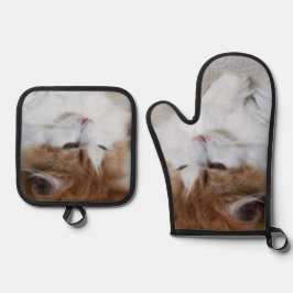 (Feline Fancy) Kat Overpeinzing: Kat Foto Ovenwant & Pannenlap Set