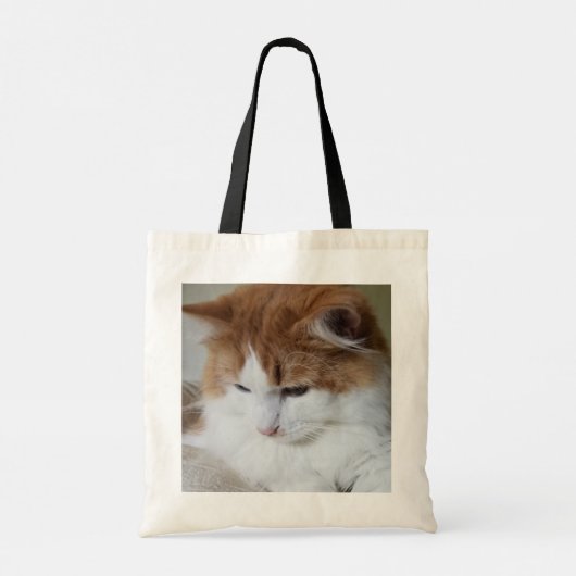 (Feline Fancy) Kat Overpeinzing: Kat Foto Tote Bag (Achterkant)