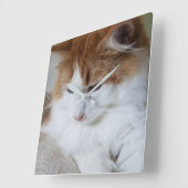 (Feline Fancy) Kat Overpeinzing: Kat Foto Vierkante Klok (Hoek)