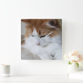 (Feline Fancy) Kat Overpeinzing: Kat Foto Vierkante Klok (Huis)