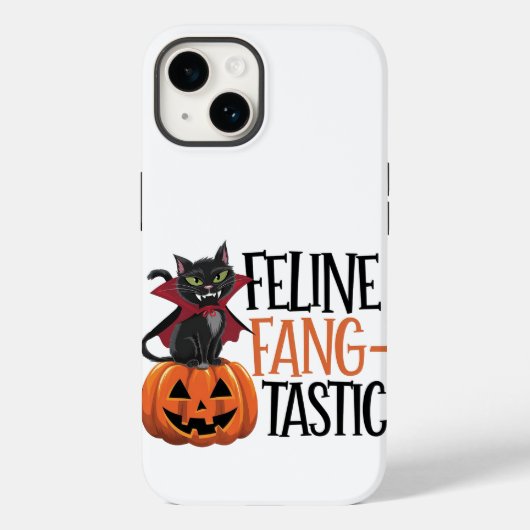 Feline Fang-tastic Halloween Vampire Cat Design Case-Mate iPhone Case (Achterkant)