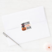 Feline Fang-tastic Halloween Vampire Cat Design Ronde Sticker (Envelop)