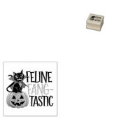 Feline Fang-tastic Halloween Vampire Cat Design Rubberstempel (Gestempeld)