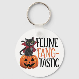 Feline Fang-tastic Halloween Vampire Cat Design Sleutelhanger