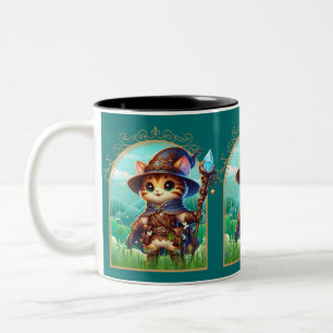 Feline Fantasy Avontuur Tweekleurige Koffiemok