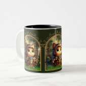 Feline Fantasy Avontuur Tweekleurige Koffiemok (Voorkant links)