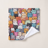 Feline Fantasy: Schattigee anime Cats Galore Bad Handdoek (Wasdoekje)