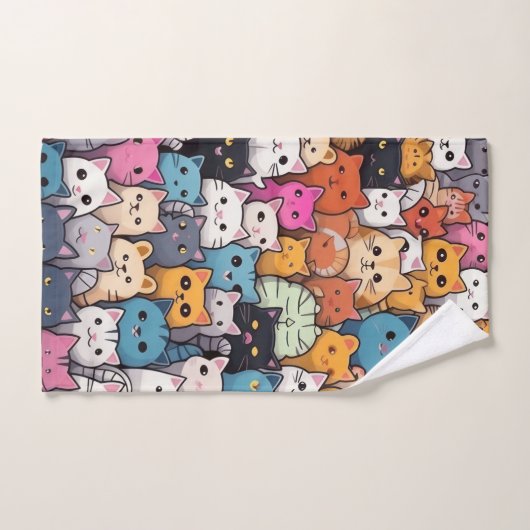 Feline Fantasy: Schattigee anime Cats Galore Bad Handdoek (Handdoek)