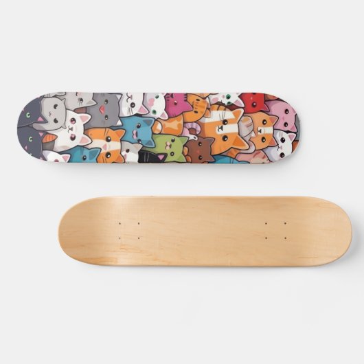 Feline Fantasy: Schattigee anime Cats Galore Persoonlijk Skateboard (Horizontaal)