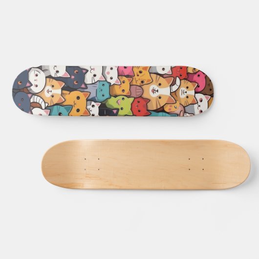 Feline Fantasy: Schattigee anime Cats Galore Persoonlijk Skateboard (Horizontaal)