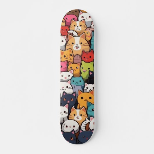 Feline Fantasy: Schattigee anime Cats Galore Persoonlijk Skateboard (Voorkant)