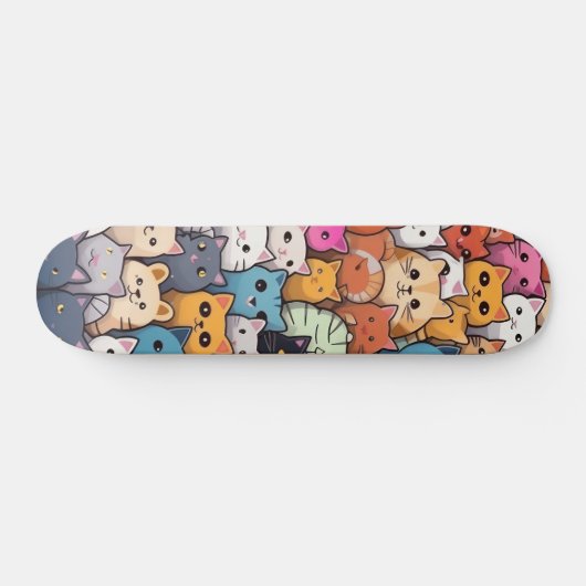 Feline Fantasy: Schattigee anime Cats Galore Persoonlijk Skateboard (Horizontaal)