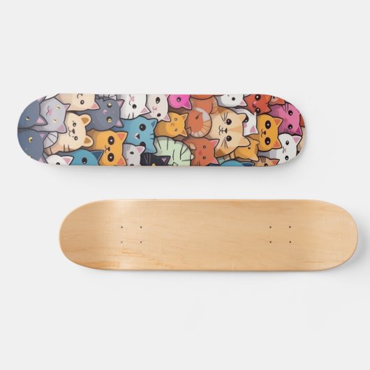 Feline Fantasy: Schattigee anime Cats Galore Persoonlijk Skateboard (Horizontaal)