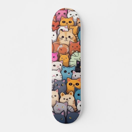 Feline Fantasy: Schattigee anime Cats Galore Persoonlijk Skateboard (Voorkant)