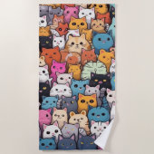 Feline Fantasy: Schattigee anime Cats Galore Strandlaken (Voorkant)