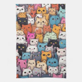 Feline Fantasy: Schattigee anime Cats Galore Theedoek (Verticaal)