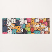 Feline Fantasy: Schattigee anime Cats Galore Yogamat (Achterkant (horizontaal))