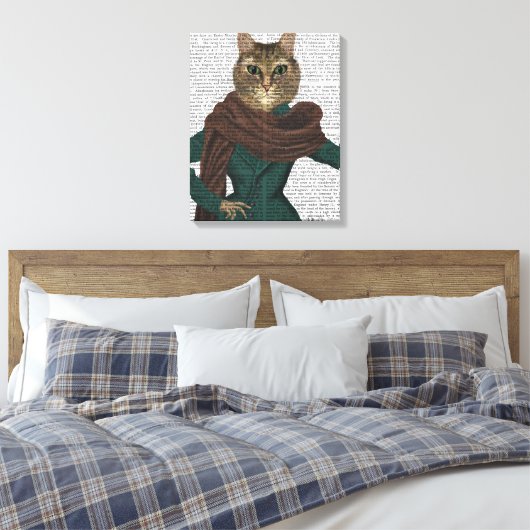 Feline Fashionista Canvas Afdruk (Insitu (Slaapkamer))
