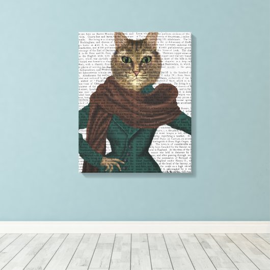 Feline Fashionista Canvas Afdruk (Insitu (Houten vloer))