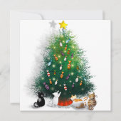Feline Feesten: 'Fishmas' Tree Feestdagenkaart (Voorkant)