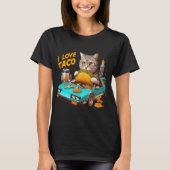 Feline Fiesta Ik hou van Taco T-shirt (Voorkant)