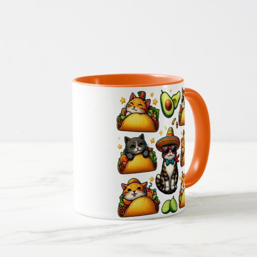 Feline Fiesta: katten en taco's Mok (Voorkant rechts)