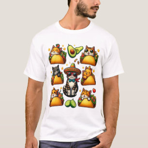 Feline Fiesta: katten en taco's T-shirt