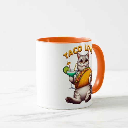 Feline Fiesta Met Taco en Drink Mok (Voorkant rechts)
