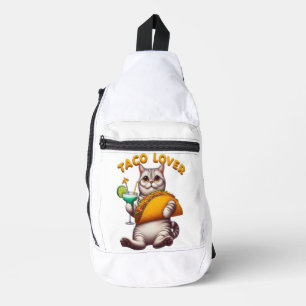 Feline Fiesta Met Taco en Drink Sling Bag
