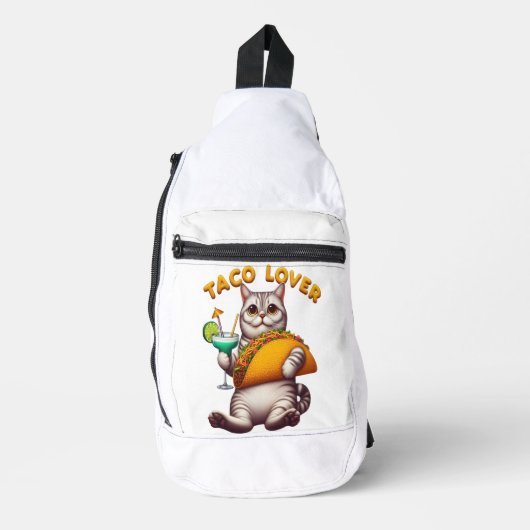 Feline Fiesta Met Taco en Drink Sling Bag (Voorkant)