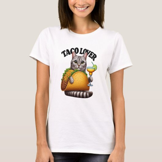 Feline Fiesta: Taco Cat T-shirt (Voorkant)