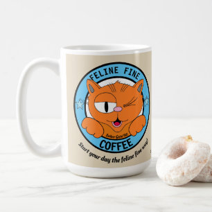 FELINE FINE COFFEE Cute Cartoon Cat Señor Gato Koffiemok