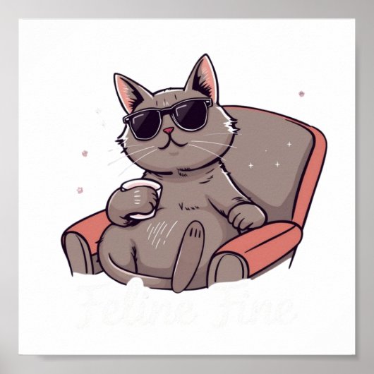 Feline Fine Digital Download - Perfect voor DTF Pr Poster (Voorkant)