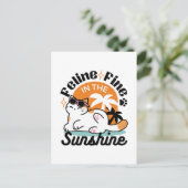Feline Fine In The Sunshine beroemd gemaakt door R Briefkaart (Staand voorkant)