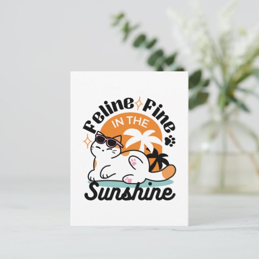 Feline Fine In The Sunshine beroemd gemaakt door R Briefkaart (Staand voorkant)