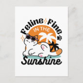 Feline Fine In The Sunshine beroemd gemaakt door R Briefkaart (Voorkant)