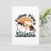 Feline Fine In The Sunshine beroemd gemaakt door R Kaart (Staand voorkant)