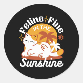 Feline Fine In The Sunshine beroemd gemaakt door R Ronde Sticker
